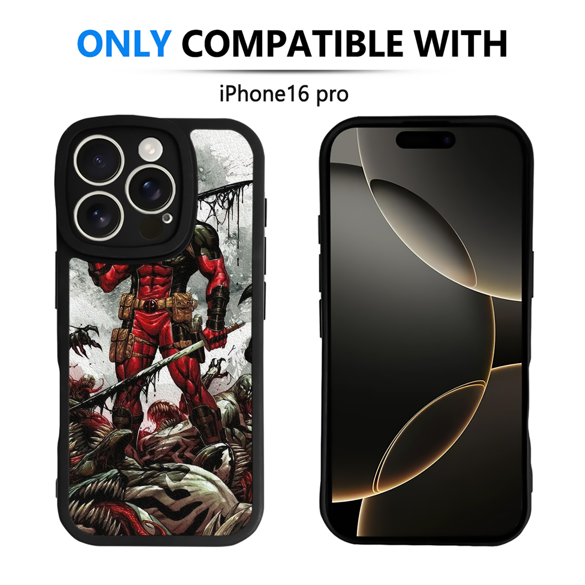 （画像用） Deadpool デッドプール 【iPhone 16シリーズ対応】シリコンスマホケース（レザー調） 材質：シリコン